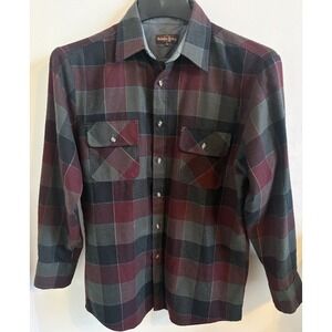 Northwest Territory Men's Wool Feel Acrylic Dark Flannel L/S Shirt Medium